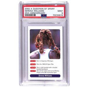 Serena Williams Legend 2002 Question of Sport 25th Anniversary Card PSA 9